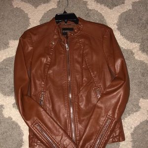 Express Brown Faux Leather Jacket